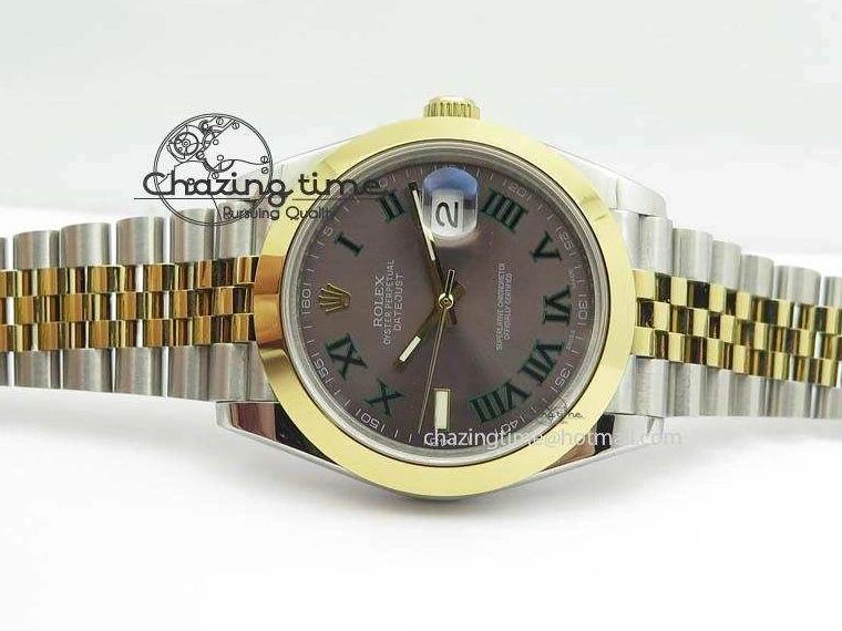 AAA Replica Watches SS A DateJust Version Edition II BP 3606 Bracelet Colorful 41mm Dial YG Jubilee Best Maker On Gray New Roman 0105
